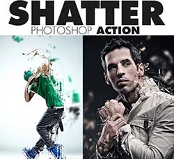 极品PS动作－晶体抽丝：Shatter Photoshop Action
